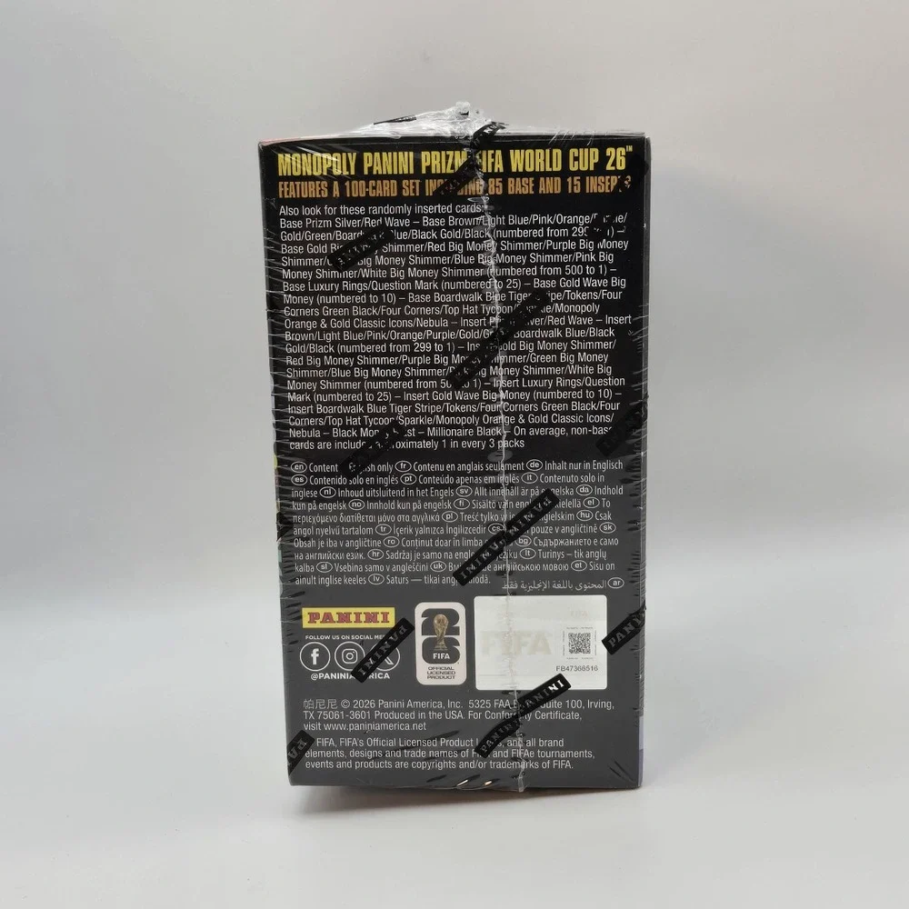 2026 Panini Prizm FIFA World Cup Monopoly Trading Card Box 6 Packs Sealed